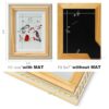 5x7 Picture Frame Pine Wood with Real Glass, Gold-Toned Synthetic Rope Edging, Matted to 4x6, Vertical and Horizontal for Tabletop or Wall Hanging,...