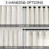 Cream Linen Back Tab Curtains 84 Inch Length for Living Room 2 Panel Set Neutral Modern Farmhouse Window Privacy Semi Sheer Linen Drapes Rustic...