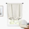 DriftAway Double Layer Linen Blackout Tie Up Curtains Thermal Insulated Fully Lined Balloon Roman Shade Bathroom Window Adjustable Rod Pocket for...