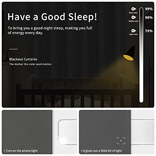 Easy-Going Blackout Curtains for Bedroom, Solid Thermal Insulated Grommet and Noise Reduction Window Drapes, Room Darkening Curtains for Living...
