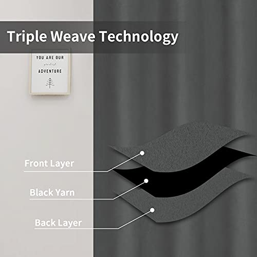 Easy-Going Blackout Curtains for Bedroom, Solid Thermal Insulated Grommet and Noise Reduction Window Drapes, Room Darkening Curtains for Living...