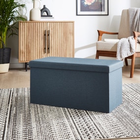 Faux Linen Rectangular Ottoman Faux Linen Rectangular Ottoman