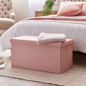Faux Linen Rectangular Ottoman Faux Linen Rectangular Ottoman
