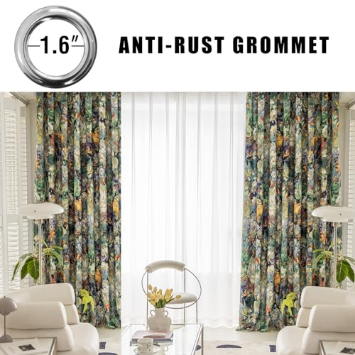 Floral Curtains for Bedroom Pattern Dark Green Vintage Painting Flower Blackout Window Drapes Room Darkening for Living Room 84 inches Long 2 Panels Floral Curtains for Bedroom Pattern Dark Green Vintage Painting Flower Blackout Window Drapes Room Darkening for Living Room 84 inches Long 2 Panels