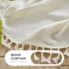Joydeco Beige Boho Curtains 84 Inch Length 2 Panels, Super Soft Bohemian Farmhouse Curtains with Tassels, Semi Sheer Light Filtering Drapes for...