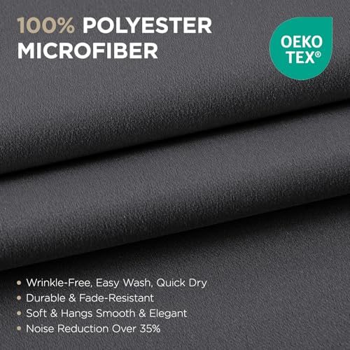 Joydeco Blackout Curtains 72 Inch Length, Grey 52 ×72 Curtains for Bedroom, Thermal Insulated Long Curtains & Drapes 2 Burg, Room Darkening Grommet...