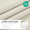 Joydeco Linen Curtains 96 inch Length 2 Panel Set, Light Filtering Curtain for Living Room Bedroom, 52 inch Wide Drapes with Rod Pocket Back Tab...