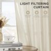 Joydeco Linen Curtains 96 inch Length 2 Panel Set, Light Filtering Curtain for Living Room Bedroom, 52 inch Wide Drapes with Rod Pocket Back Tab...