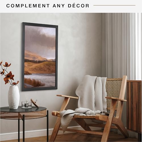 MCS Studio Gallery 18x24 Poster Frame Black Woodgrain, Vertical & Horizontal Wall Hanging Large Picture Frame for Photos, Posters & Art Prints...