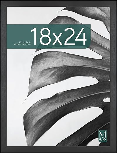 MCS Studio Gallery 18x24 Poster Frame Black Woodgrain, Vertical & Horizontal Wall Hanging Large Picture Frame for Photos, Posters & Art Prints...