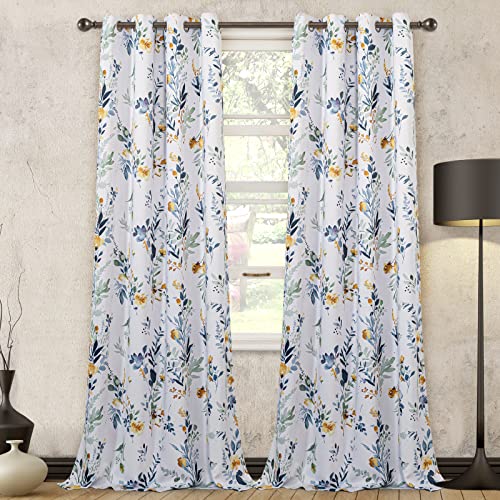 MYSKY HOME Floral Curtains 84 inches Long Living Room Curtains Room Darkening Curtains Thermal Insulated Light Blocking Drapes Grommet for Bedroom... MYSKY HOME Floral Curtains 84 inches Long Living Room Curtains Room Darkening Curtains Thermal Insulated Light Blocking Drapes Grommet for Bedroom...