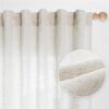 MYSKY HOME Linen Curtains for Living Room, Natural Semi Sheer Curtains & Drapes 84 inches Length 2 Panels Set Farmhouse Country Boho Style Back Tab...