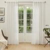 MYSKY HOME Linen Curtains for Living Room, Natural Semi Sheer Curtains & Drapes 84 inches Length 2 Panels Set Farmhouse Country Boho Style Back Tab...