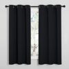 NICETOWN Halloween Pitch Black Solid Thermal Insulated Grommet Blackout Curtains/Drapes for Bedroom Window (2 Panels, 42 inches Wide by 63 inches...