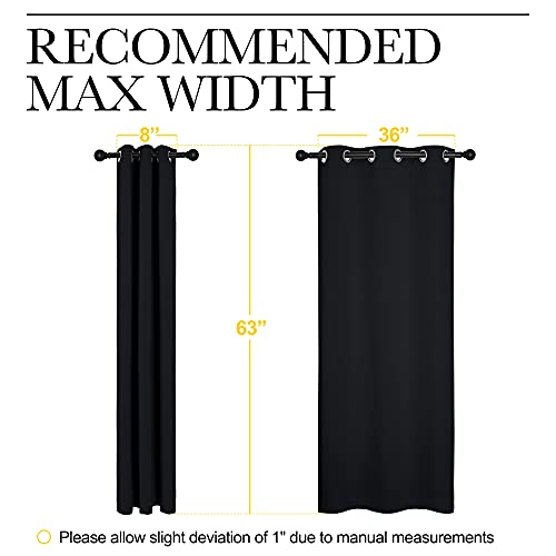 NICETOWN Halloween Pitch Black Solid Thermal Insulated Grommet Blackout Curtains/Drapes for Bedroom Window (2 Panels, 42 inches Wide by 63 inches... NICETOWN Halloween Pitch Black Solid Thermal Insulated Grommet Blackout Curtains/Drapes for Bedroom Window (2 Panels, 42 inches Wide by 63 inches...