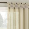 No. 918 Reman 2-Pack Twist Tab Linen Texture Semi-Sheer Tab Top Curtain Panel Pair, 40" x 84", Taupe