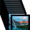Picrit 8x10 Picture Frame Set of 12, Display 5x7 with Mat or 8x10 without Mat, Photo Frames for Wall Mounting or Table Top Display, Black.