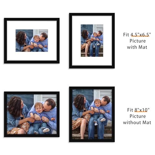 Picrit 8x10 Picture Frame Set of 12, Display 5x7 with Mat or 8x10 without Mat, Photo Frames for Wall Mounting or Table Top Display, Black. Picrit 8x10 Picture Frame Set of 12, Display 5x7 with Mat or 8x10 without Mat, Photo Frames for Wall Mounting or Table Top Display, Black.