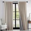RYB HOME Linen Textured 100% Blackout Curtains for Bedroom, Insulating Energy Saving Window Curtains for Living Room Dining Patio Sliding Glass...