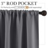 RYB HOME Short Curtains Gray Half Window Curtains for Bedroom, Privacy Curtain Tiers for Windows, Energy Saving Drapes for Bathroom Shades, Wide 42...