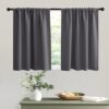 RYB HOME Short Curtains Gray Half Window Curtains for Bedroom, Privacy Curtain Tiers for Windows, Energy Saving Drapes for Bathroom Shades, Wide 42...