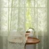 Sage Lace Green Curtains 63 Inch Length for Bedroom 2 Panels Elegant Flowered Light Filtering Semi Sheer Embroiderd Drapes for Living Room Dining...