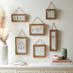 Set of 6 Pretty Boho Dried Floral Framed Prints