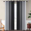 SimpleHome Ombre Room Darkening Curtains for Bedroom, Gradient Black to Grey White Light Blocking Thermal Insulated Grommet Window Curtain/Drapes...