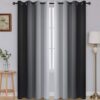 SimpleHome Ombre Room Darkening Curtains for Bedroom, Gradient Black to Grey White Light Blocking Thermal Insulated Grommet Window Curtain/Drapes...
