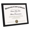 upsimples Certificate Frame with High Definition Glass, 8.5 by 11 Picture Diploma Document Frames for Wall and Tabletop, Black 5 Pack