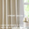 Vision Home Sand Pinch Pleated Full Blackout Curtains Linen Blended Room Darkening Window Curtains 95 inch for Living Room Bedroom Thermal...