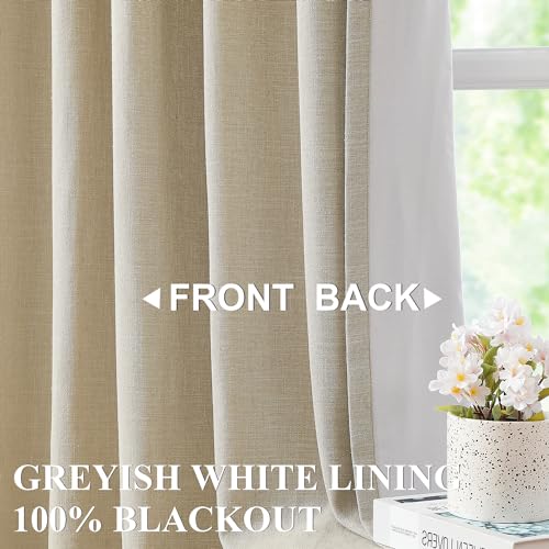 Vision Home Sand Pinch Pleated Full Blackout Curtains Linen Blended Room Darkening Window Curtains 95 inch for Living Room Bedroom Thermal... Vision Home Sand Pinch Pleated Full Blackout Curtains Linen Blended Room Darkening Window Curtains 95 inch for Living Room Bedroom Thermal...