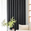 Windows Black Blackout Curtains 63 inches Long 2 Panels Set Grommet Blackout Drapes Energy Saving Noise Reducing Thermal Insulated for Bedroom...