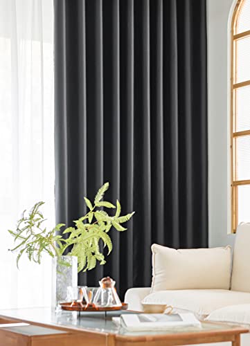 Windows Black Blackout Curtains 63 inches Long 2 Panels Set Grommet Blackout Drapes Energy Saving Noise Reducing Thermal Insulated for Bedroom... Windows Black Blackout Curtains 63 inches Long 2 Panels Set Grommet Blackout Drapes Energy Saving Noise Reducing Thermal Insulated for Bedroom...