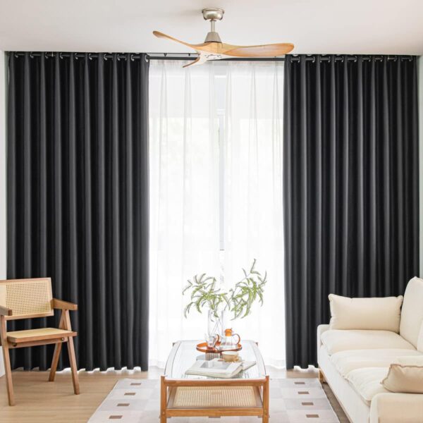 Windows Black Blackout Curtains 63 inches Long 2 Panels Set Grommet Blackout Drapes Energy Saving Noise Reducing Thermal Insulated for Bedroom... Windows Black Blackout Curtains 63 inches Long 2 Panels Set Grommet Blackout Drapes Energy Saving Noise Reducing Thermal Insulated for Bedroom...