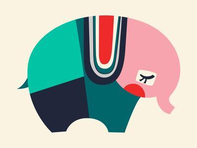 Bauhaus Elephant - Giclee Print, 16x12