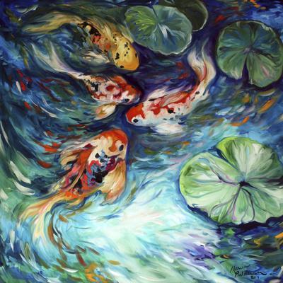 Dancing Colors Koi - Wall Art Print, 16x16