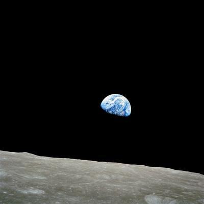 Earthrise Over Moon, Apollo 8 - Premium Photographic Print, 16x16