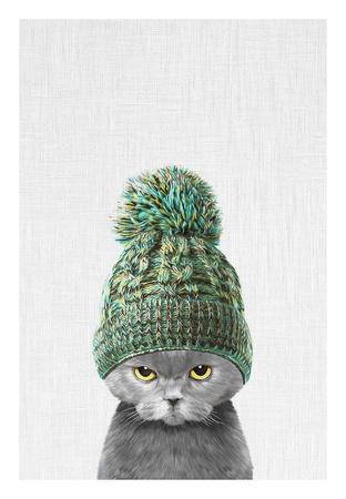 Kitten Wearing a Hat - Wall Art Print, 18x26 Kitten Wearing a Hat - Wall Art Print, 18x26