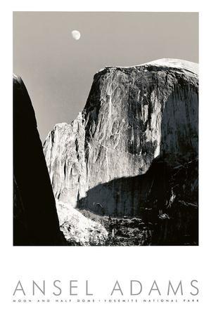 Moon and Half Dome - Wall Art Print, 24x36 Moon and Half Dome - Wall Art Print, 24x36