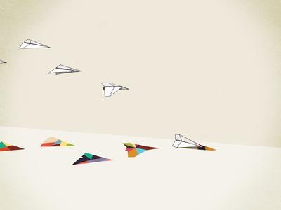 Paper Planes - Giclee Print, 16x12 Paper Planes - Giclee Print, 16x12