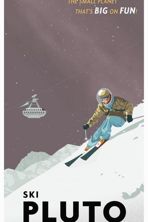 Ski Pluto - Giclee Print, 12x18 Ski Pluto - Giclee Print, 12x18