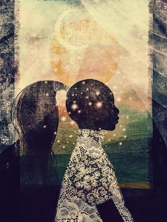 The Sun, Stars and Moon - Wall Art Print, 12x16 The Sun, Stars and Moon - Wall Art Print, 12x16