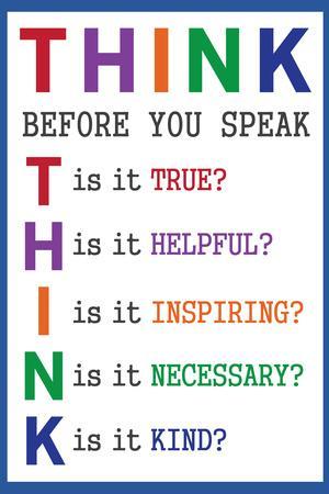 Think Before You Speak Education - Wall Art Print, 12x16 Think Before You Speak Education - Wall Art Print, 12x16