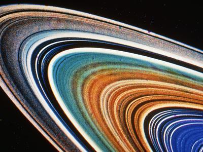 Voyager 2 Photograph of Saturn's Rings - Photographic Print, 16x12